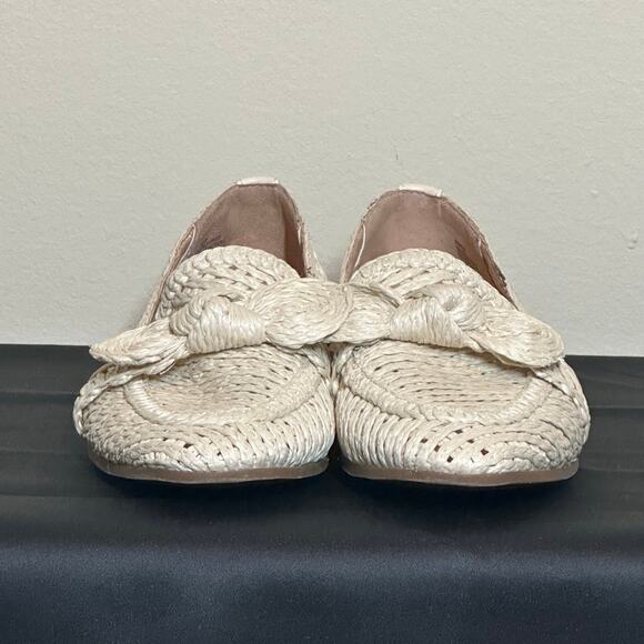 Charles David Cream Crochet Raffia Loafers Finite Slip-On Flats Sz 8.5 - Picture 5 of 9